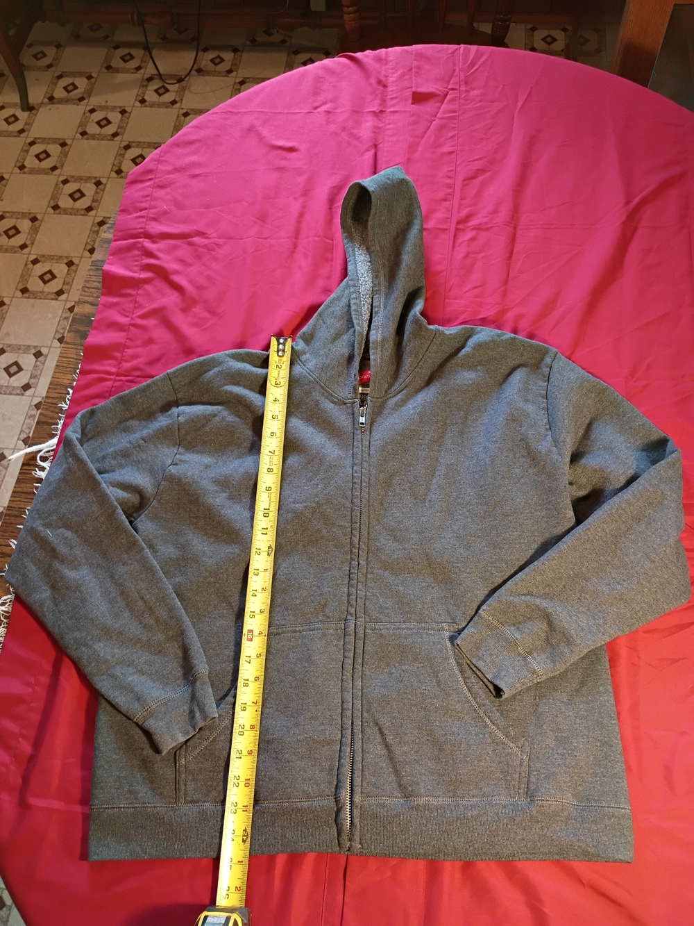 Hanes Men's Gray Full-Zip Hooded Sweatshirt